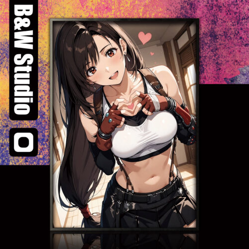 Tifa Lockhart Flat Painting