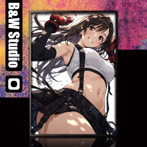 Tifa Lockhart Flat Painting
