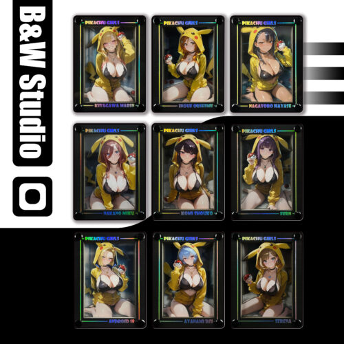 Pikachu Girls Series Card Collection 9Pcs